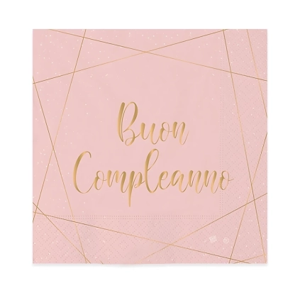 Tovaglioli Buon Compleanno Rose 33x33cm, 20pz.