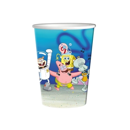 Bicchieri Spongebob 250ml in carta, 8pz.