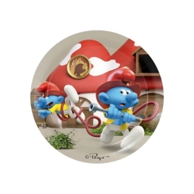 Piatti I Puffi in cartoncino 23cm, 8pz.