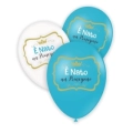 Palloncini 12" (30cm) assortiti con stampa multicolor E' Nato un Principino su 2 lati, 50pz.
