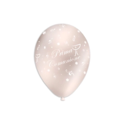 Palloncini 12" (30cm) perla 60 con stampa bianca globo Prima Comunione Calice, 100pz.