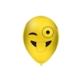 Palloncini 12" (30cm) giallo 11 con stampa nera Emoticon Linguaccia su 1 lato, 100pz.