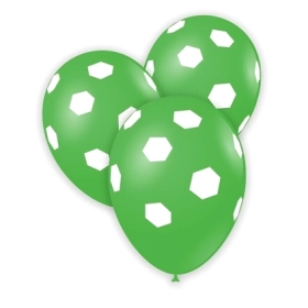Palloncini 12" (30cm) verde 22 con stampa bianca globo Calcio, 100pz.