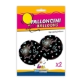 Palloncini 33" (86cm) nero con stampa rosa e celeste globo Boy or Girl?, 5pz.