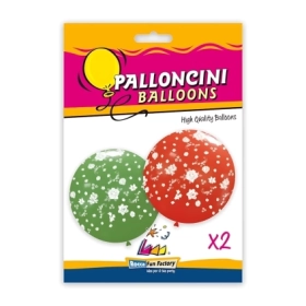 Palloncini 33" (86cm) assortiti con stampa bianca globo Fiori, 2pz.