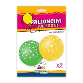 Palloncini 33" (86cm) assortiti con stampa bianca globo Stelle, 2pz.