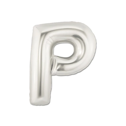 Palloncini Lettera P Argento mini shape 14" (35cm) in mylar, 5pz.