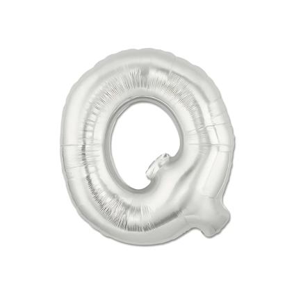 Palloncini Lettera Q Argento mini shape 14" (35cm) in mylar, 5pz.