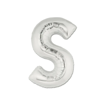 Palloncini Lettera S Argento mini shape 14" (35cm) in mylar, 5pz.