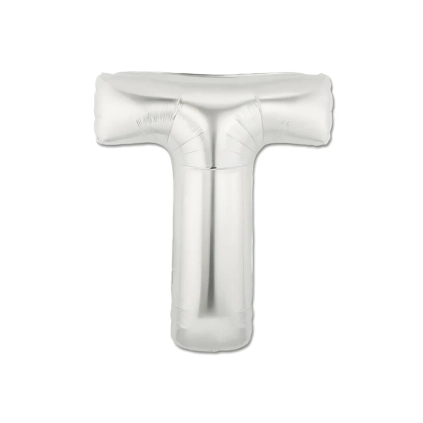 Palloncini Lettera T Argento mini shape 14" (35cm) in mylar, 5pz.