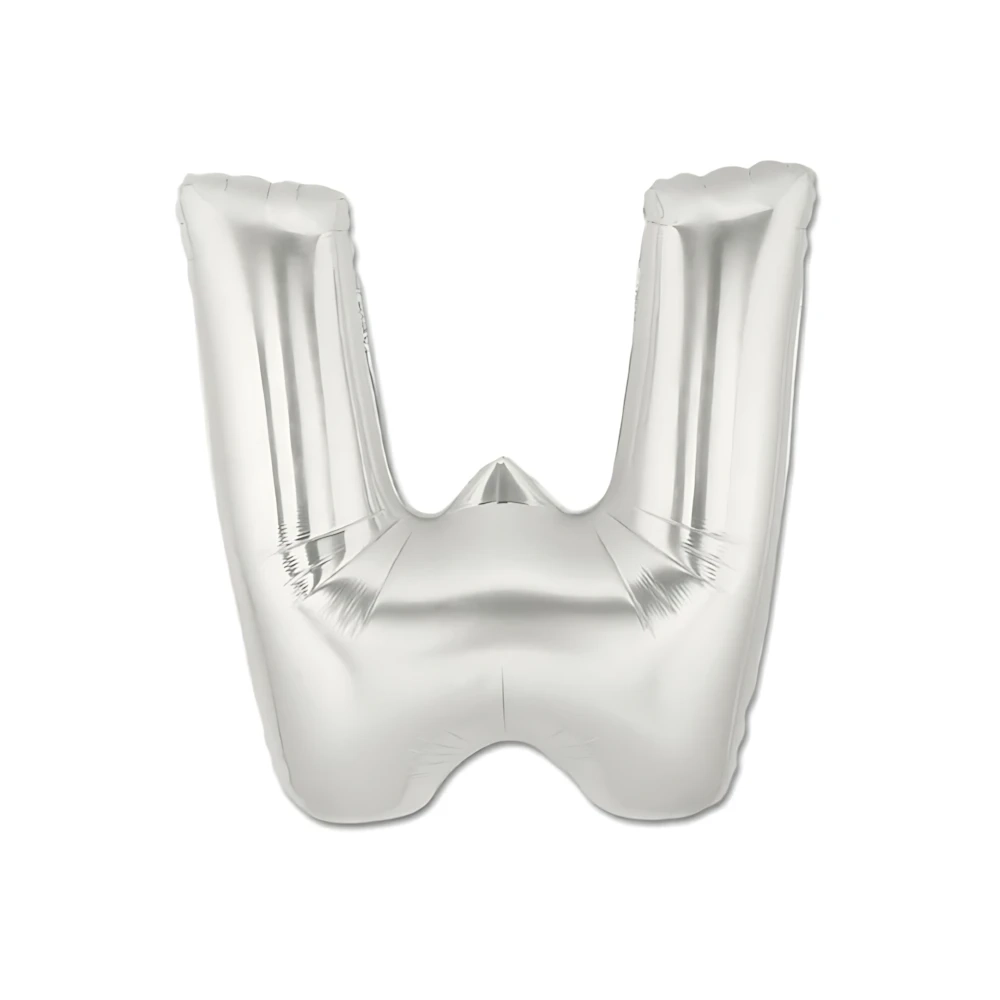 Palloncini Lettera W Argento mini shape 14" (35cm) in mylar, 5pz.
