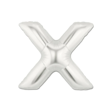 Palloncini Lettera X Argento mini shape 14" (35cm) in mylar, 5pz.