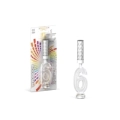 Candela fontana pirotecnica numero 6 con led multicolore, categoria F1, 1pz.