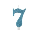 Candelina numero 7 tiffany glitter 9,5cm, 1pz.