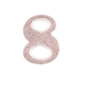 Candelina numero 8 Rose Gold glitter 9,5cm, 1pz.