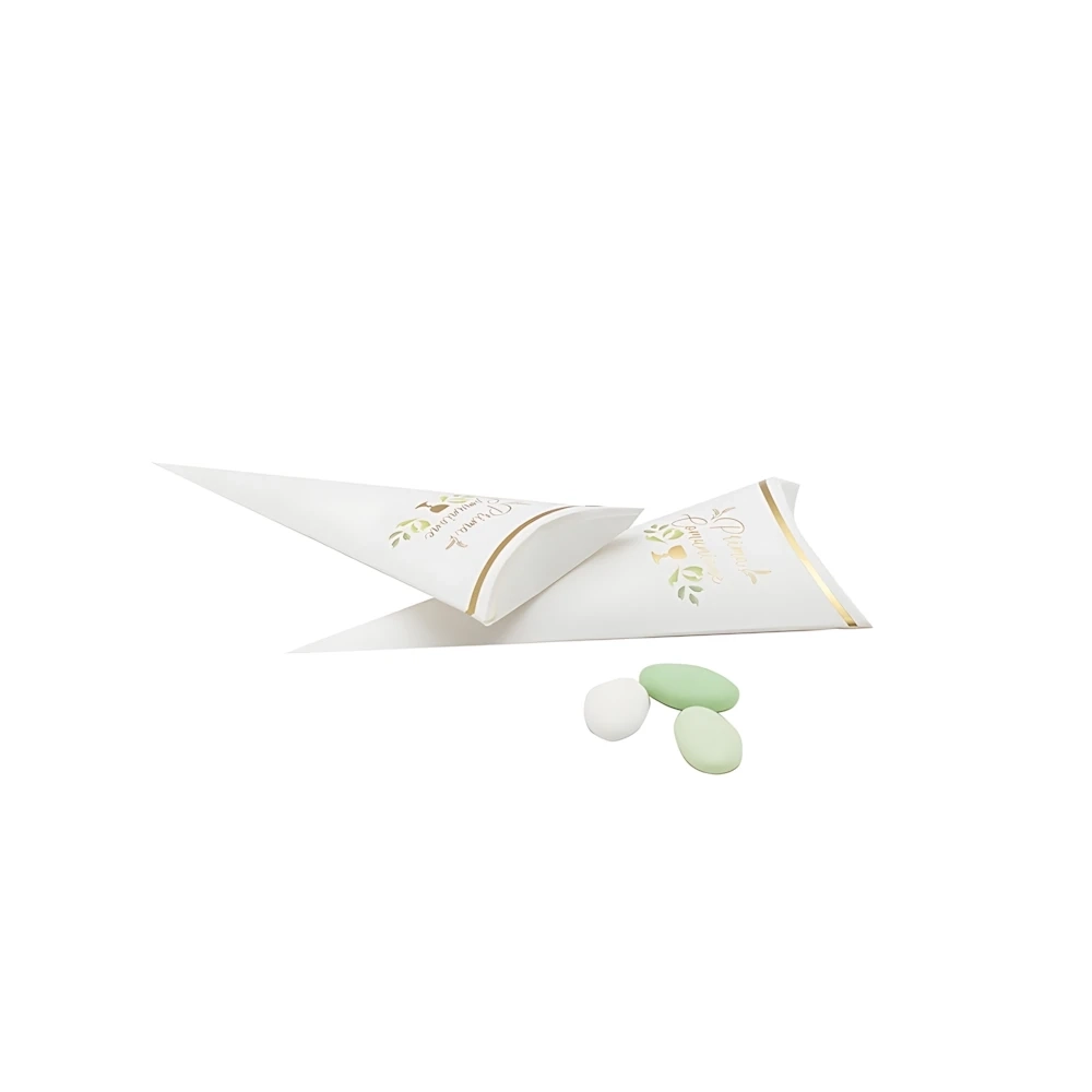 Coni portaconfetti o caramelle in carta con Prima Comunione, 10pz.