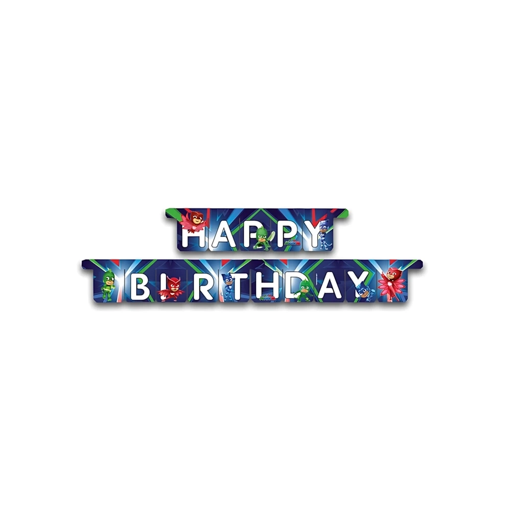 Festone bandierine Happy Birthday PJ Masks, 1pz.
