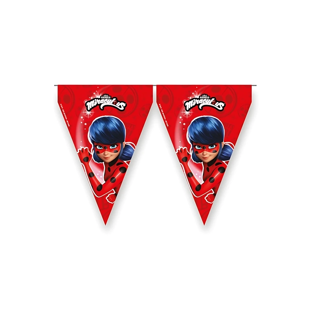 Festone bandierine Ladybug, 1pz.