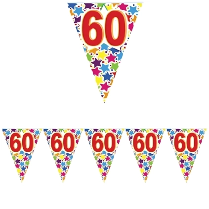 Festone bandierine numero 60 Anni Stardust, 1pz.