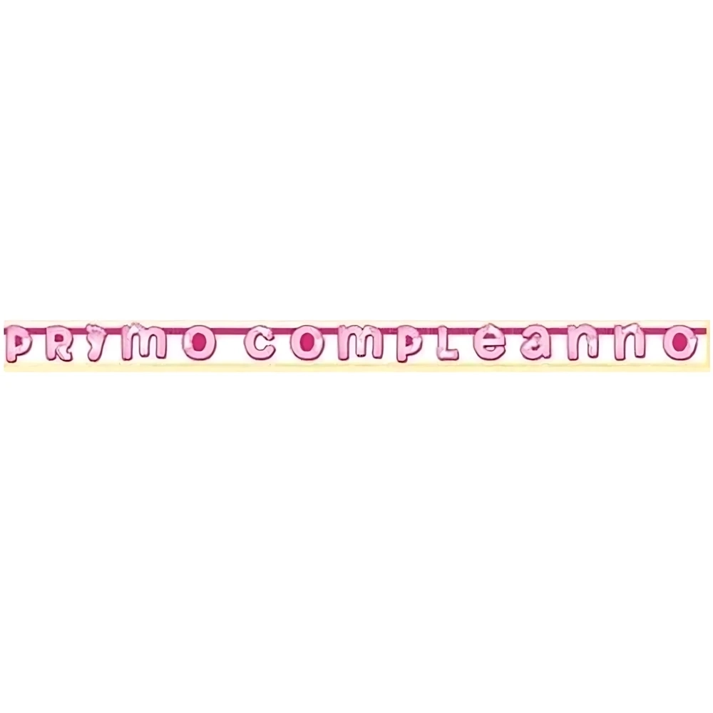Festone bandierine Primo Compleanno Rosa, 1pz.