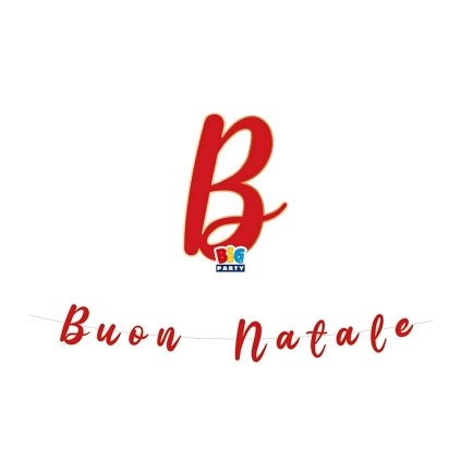 Festone bandierine Buon Natale Scritta Italic, 1pz.