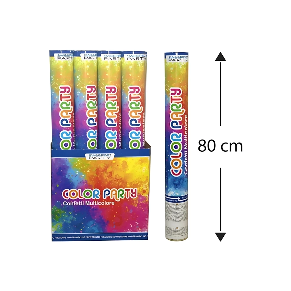 Tubo Sparacoriandoli multicolore 80cm, 1pz.