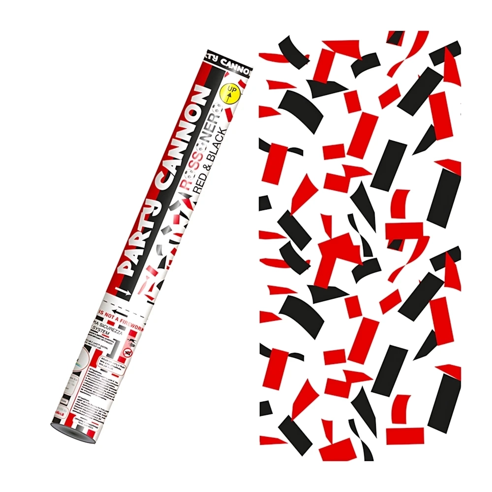 Tubo Sparacoriandoli rossi e neri 40cm, 1pz.