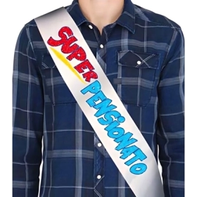 Fascia Super Pensionato Glitter per festa di pensionamento uomo , 1pz.
