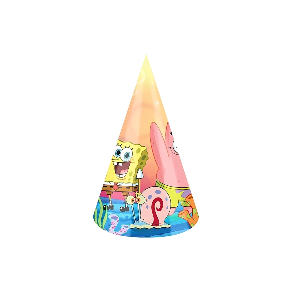 Cappellini Spongebob in cartoncino, 6pz.