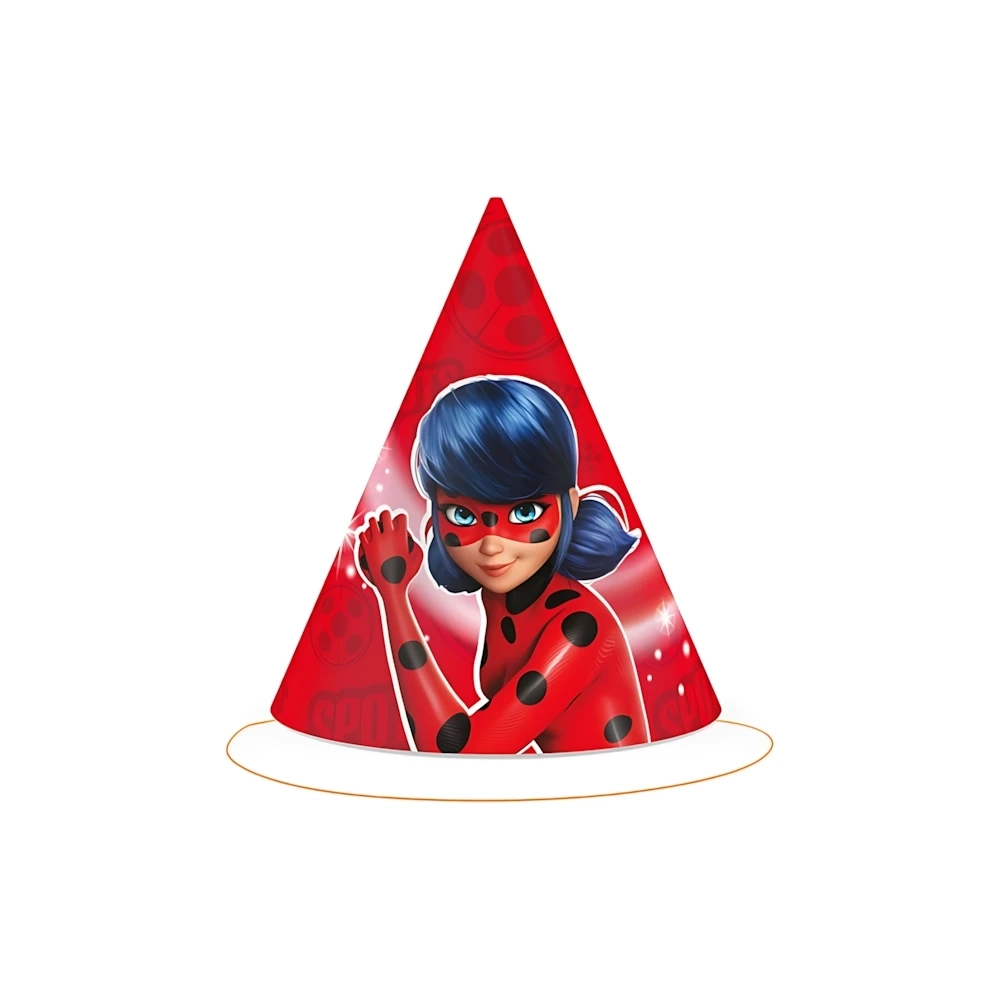 Cappellini Ladybug in cartoncino, 6pz.