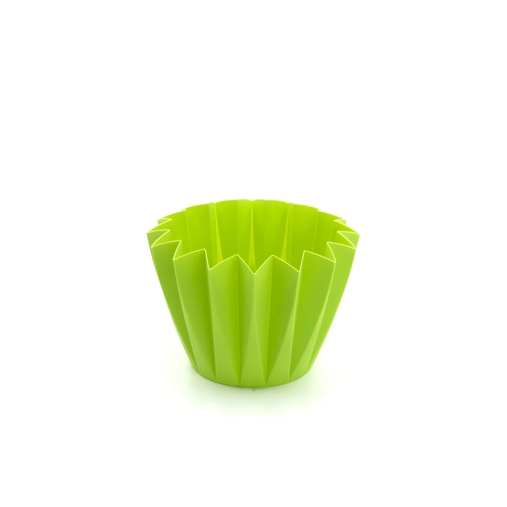 Porta vaso verde acido plissettato diametro 10-11cm S/20, 1pz.