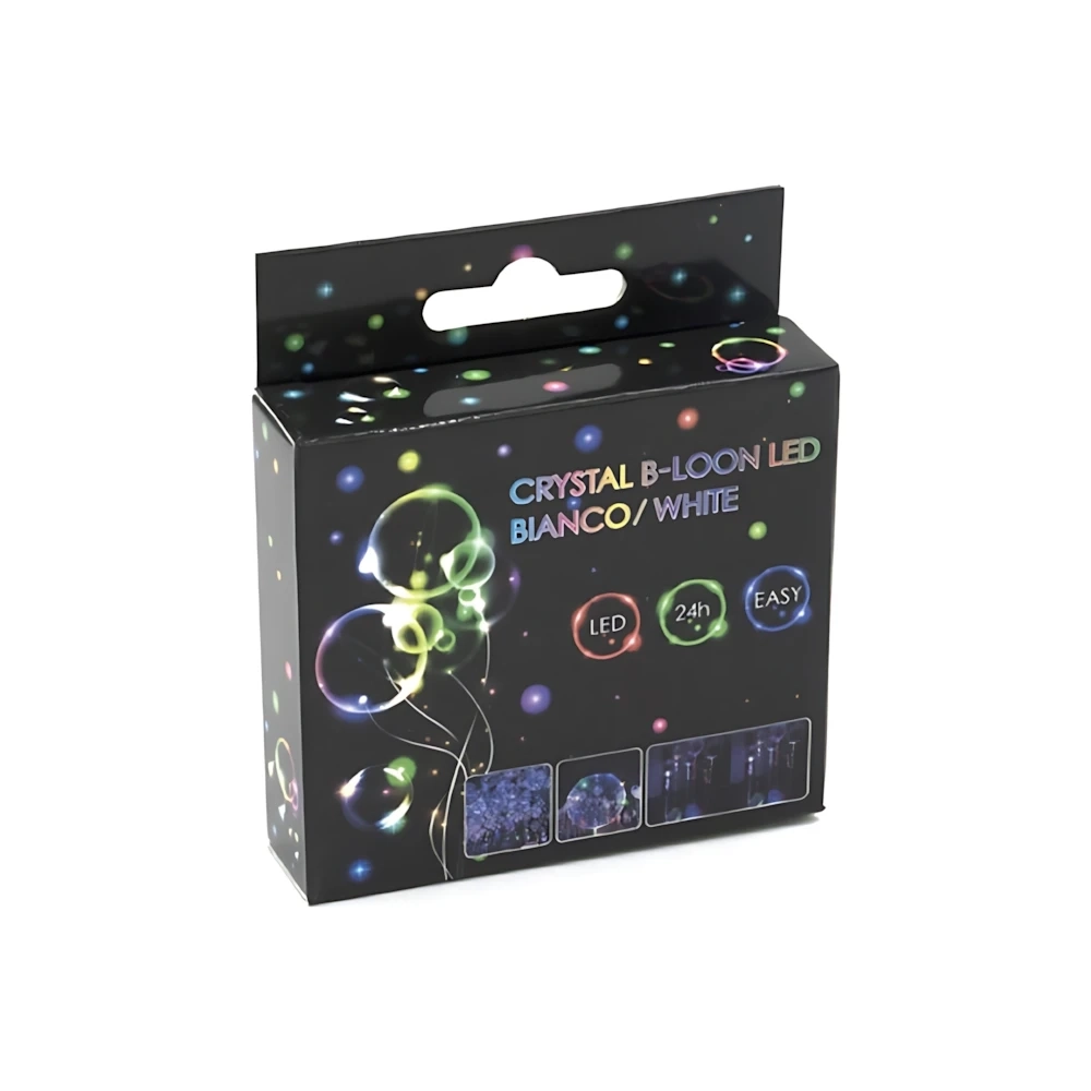 Filo 3mt con micro led a batteria bianco luce fredda e pallone, 1pz.