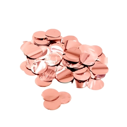 Coriandoli Rosa Gold per palloncini 2,3cm, 1 bustina da 15g.