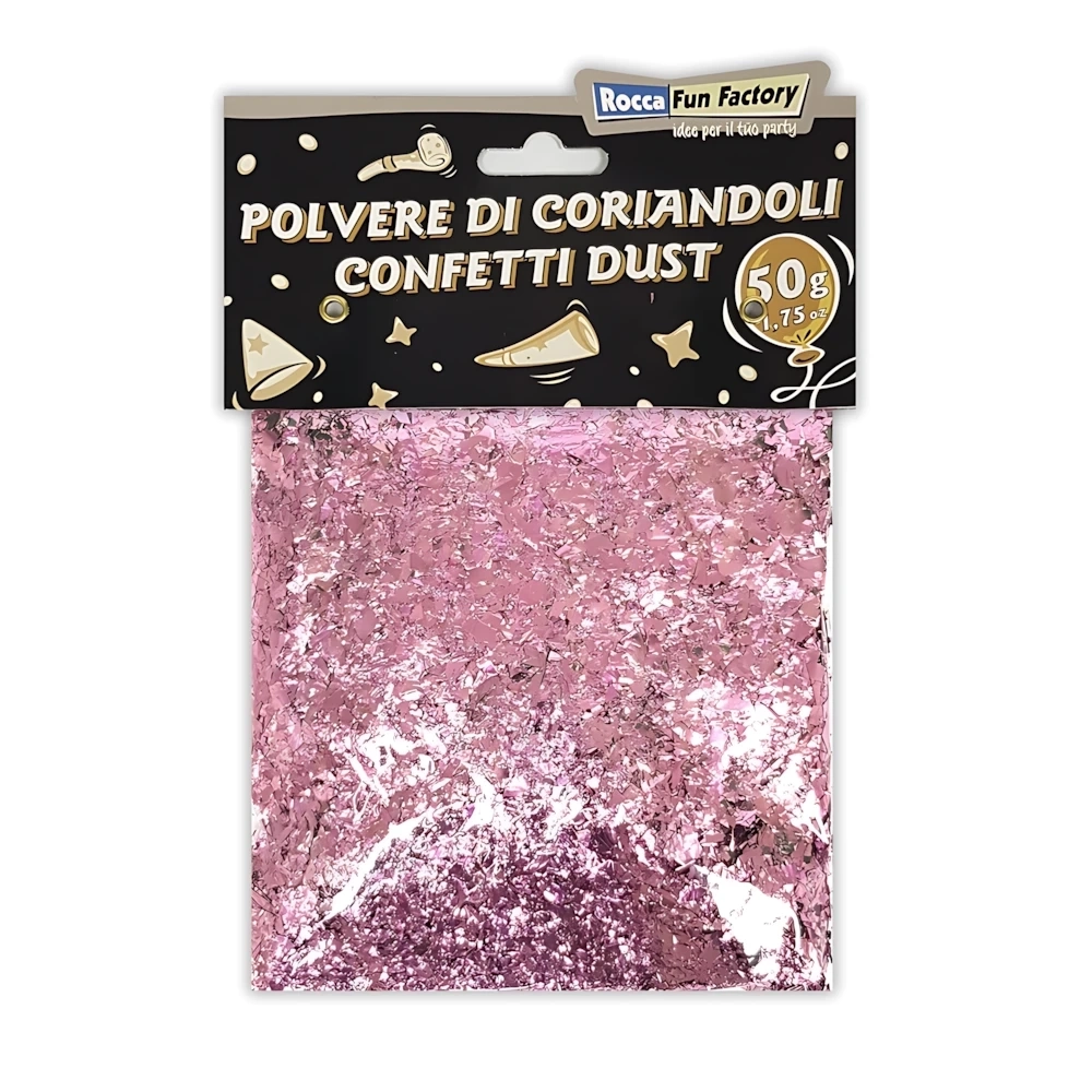 Polvere di Coriandoli rosa, 1 bustina da 50g.