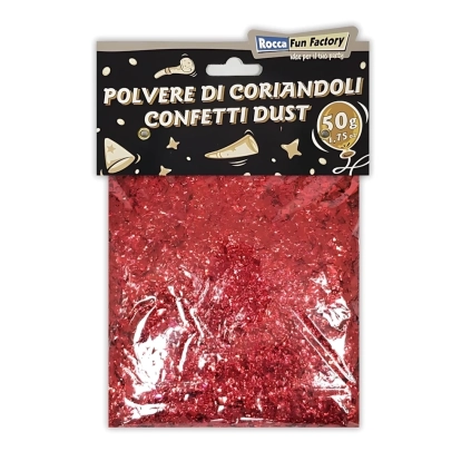 Polvere di Coriandoli Rossa, 1 bustina da 50g.