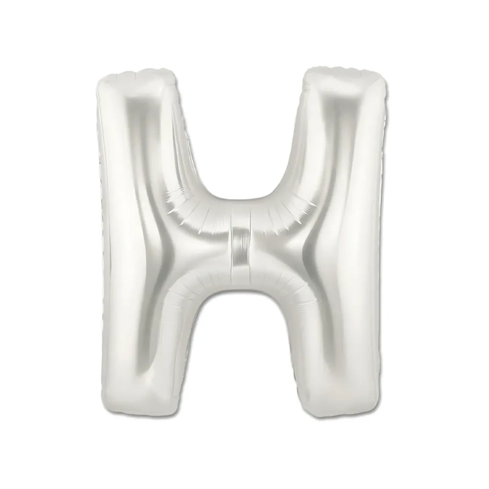 Palloncino Lettera "H" Argento super shape 40" (101cm) in mylar, 1pz.