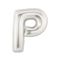 Palloncino Lettera "P" Argento super shape 40" (101cm) in mylar, 1pz.