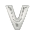 Palloncino Lettera "V" Argento super shape 40" (101cm) in mylar, 1pz.