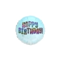 Palloncino con testo Happy Birthday Arcobaleno con Paillettes standard shape 18" (45cm) in mylar, 1pz.