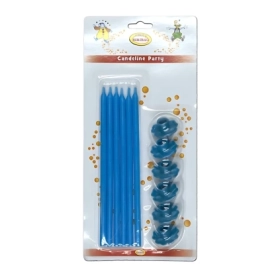 Candeline Stelo 18 cm Azzurro, 6pz.