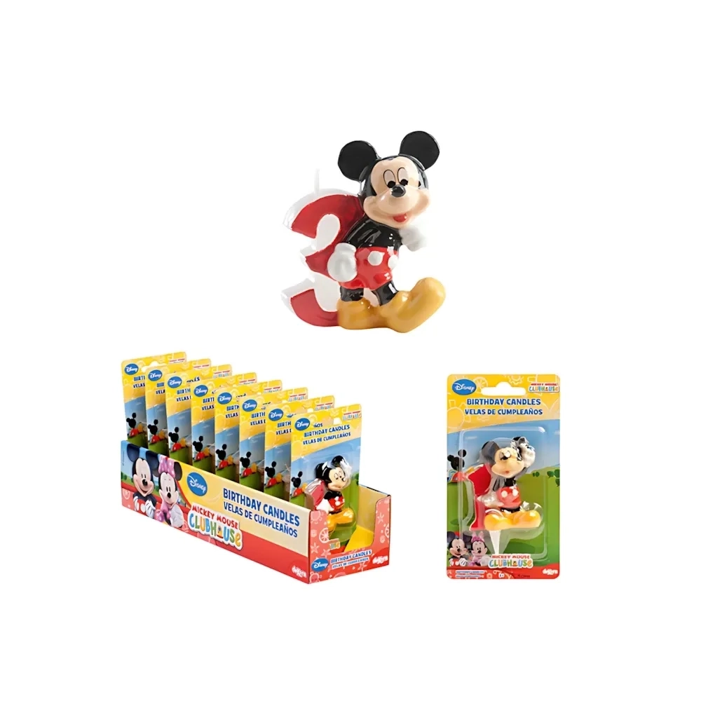 Candelina 3D Topolino numero 3, 1pz.