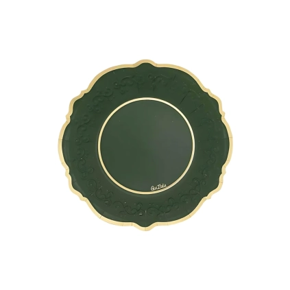 Piatti Liberty Verdone Bordo Oro 21cm, 8pz.