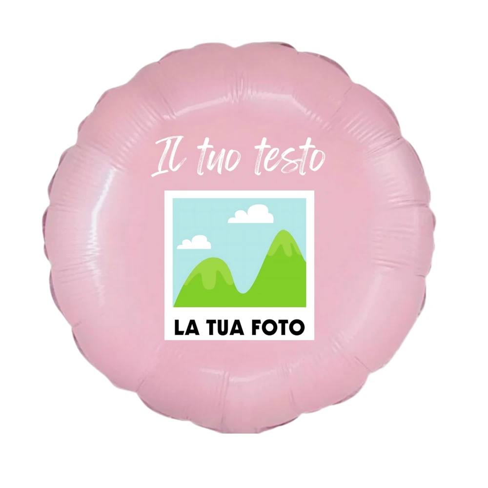 Palloncino tondo personalizzato con foto, testo o logo, 1pz.