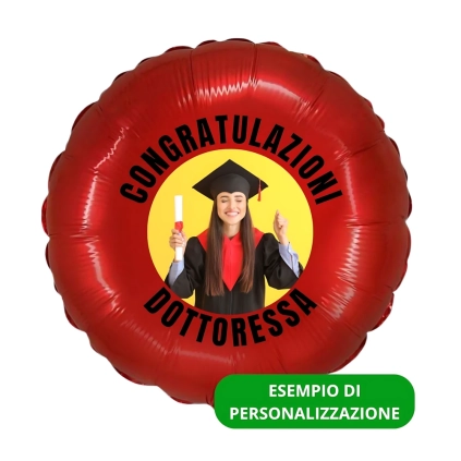 Palloncino tondo personalizzato con foto, testo o logo, 1pz.