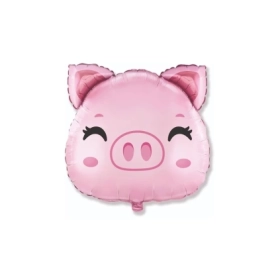 Palloncino testa di Maiale super shape 24" (60cm) in mylar, 1pz.