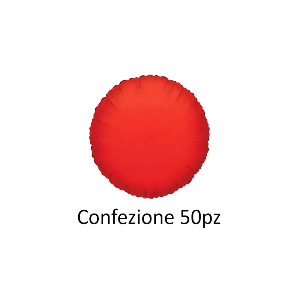Palloncini tondo Rosso standard shape 18" (45cm) in mylar, 50pz.