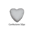 Palloncini cuore Argento standard shape 18" (45cm) in mylar, 50pz.