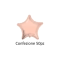 Palloncini Stella Rosa Chiaro Gold standard shape 18" (45cm) in mylar, 50pz.