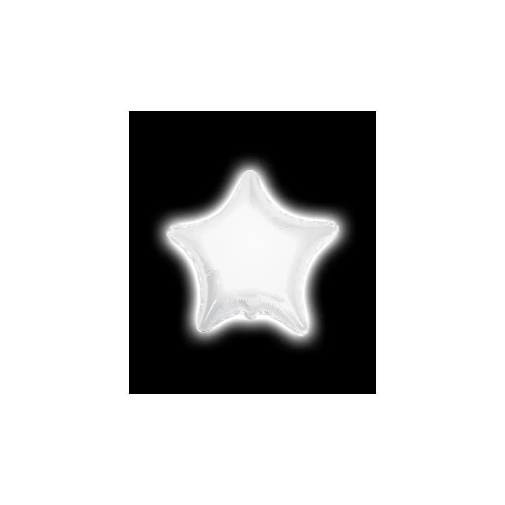 Palloncino Led Balloon Stella Bianco tondo standard shape 22" (55cm) in mylar, 1pz.