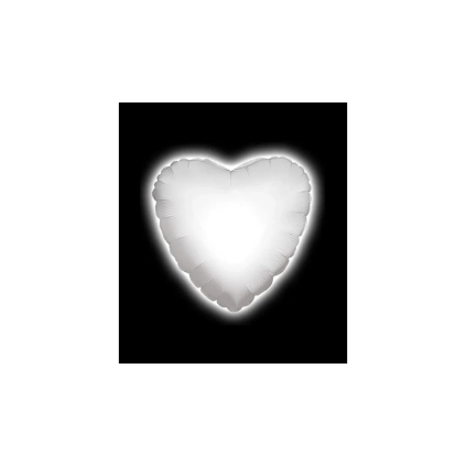 Palloncino Led Balloon cuore Bianco tondo standard shape 22" (55cm) in mylar, 1pz.